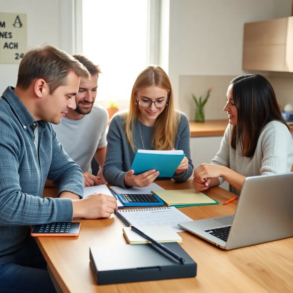 Gezin dat samen budgetplanning doet aan keukentafel