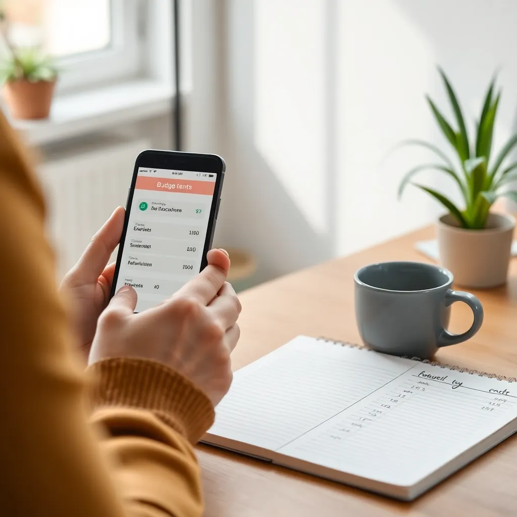 Freelancer die financiële administratie digitaliseert met mobiele app