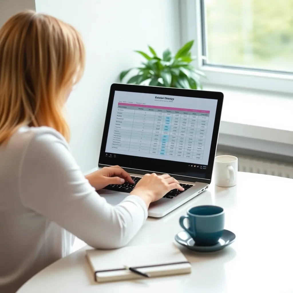 Jonge professional die financiën beheert op laptop